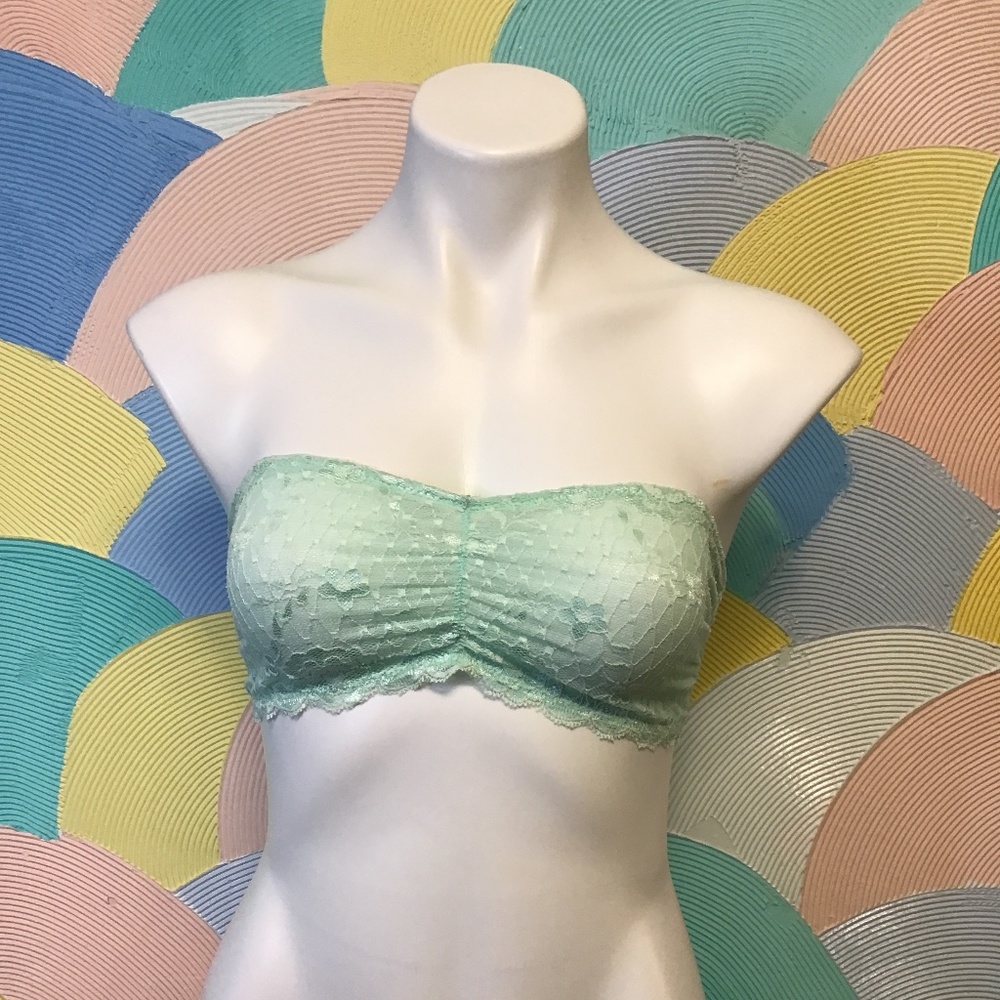 Free People Lace Babydoll Mint Bra Bandeau szM - Picture 1 of 5